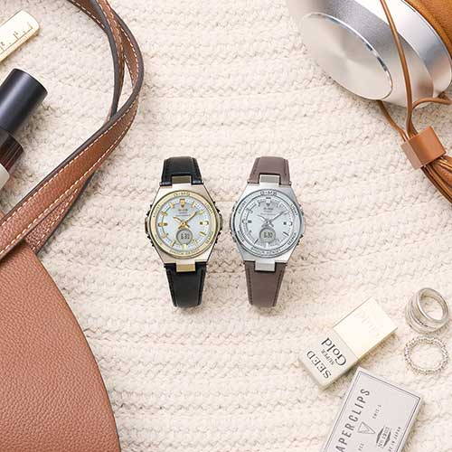 MSG-W200RL-1AJF CASIO カシオ BABY-G ベビーG 腕時計 正規品 メーカー保証 G-MS 標準電波受信 ソーラー充電 レザーバンド アナデジ