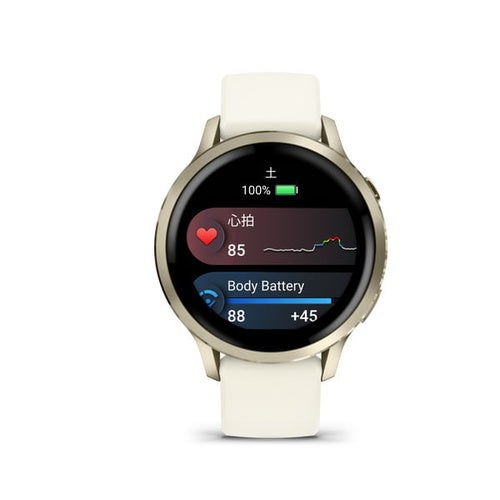 ガーミンGARMINVenu441mmLunarGold/Bone010-03013-30ヴェニュー4スマートウォッチGPS健康管理睡眠Suica通話音楽LEDライフログレディースメンズプレゼント腕時計日本正規品