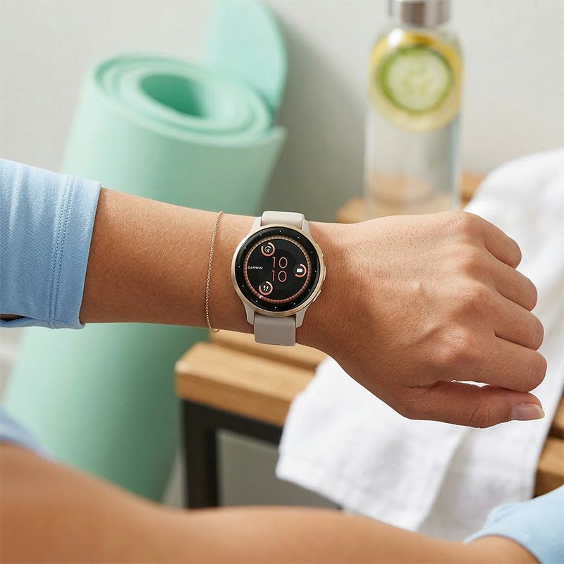 Suica対応 正規品 ガーミン GARMIN Venu 3S French Gray Cream Gold 010-02785-42 スマートウォッチ GPS 睡眠コーチ 通話機能 音楽 ランニング ヨガ レディース おしゃれ