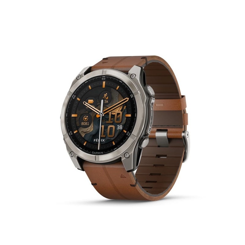 ガーミン fenix 8 Sapphire AMOLED 51mm Leather Band 010-02905-81 フェニックス8 サファイア スマートウォッチ GPS ライフログ ダイビング スピーカー マイク レザーバンド 登山 ゴルフ 正規品 Garmin Suica