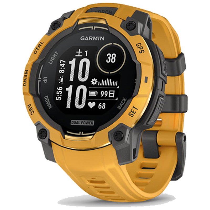 ガーミン GARMIN Instinct 3 Dual Power 45mm Sunburst インスティンクト3 デュアルパワー 010-02934-32 スマートウォッチ ソーラー充電 Suica GPS ミリタリー アウトドア ランニング