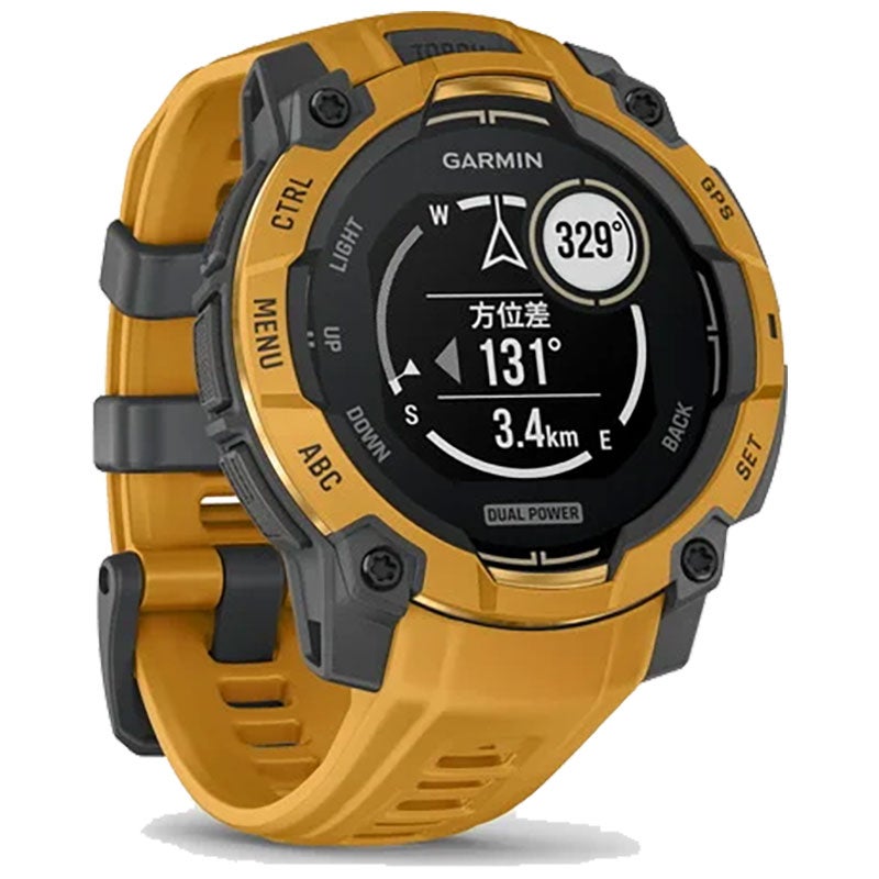 ガーミン GARMIN Instinct 3 Dual Power 45mm Sunburst インスティンクト3 デュアルパワー 010-02934-32 スマートウォッチ ソーラー充電 Suica GPS ミリタリー アウトドア ランニング