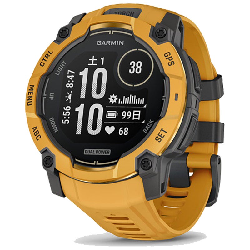 ガーミン GARMIN Instinct 3 Dual Power 50mm Sunburst インスティンクト3 デュアルパワー 010-02935-32 スマートウォッチ ソーラー充電 Suica GPS ミリタリー アウトドア ランニング