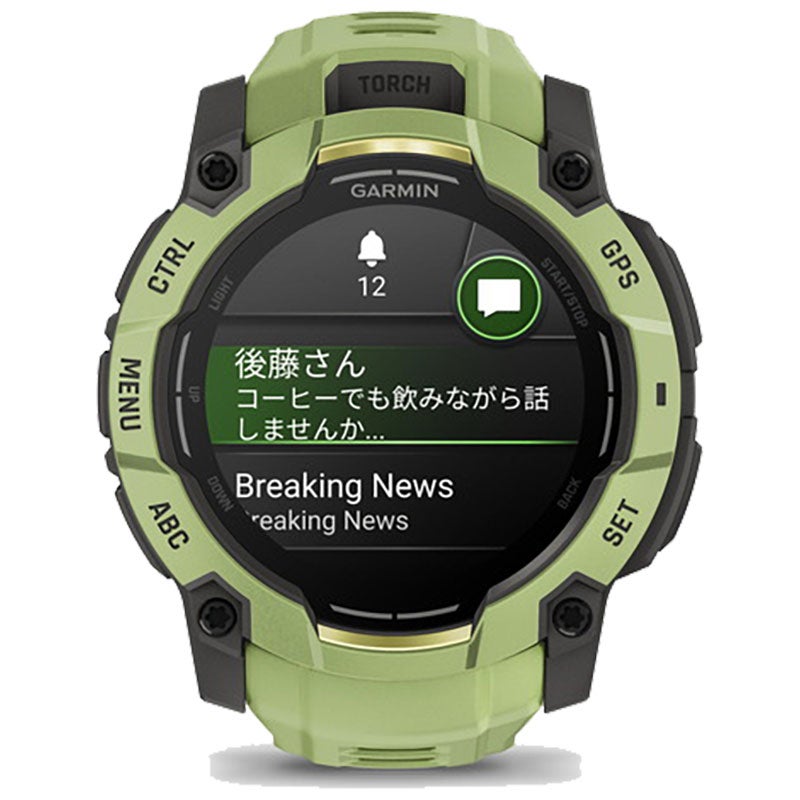 ガーミン GARMIN Instinct 3 AMOLED 50mm インスティンクト3 Fern Green 010-03020-32 スマートウォッチ アウトドア GPS 腕時計 Suica 睡眠 ミリタリー 耐衝撃 防水 LEDフラッシュライト 正規品