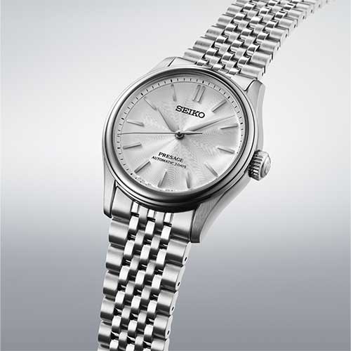 HCC001J セイコー プレザージュ クラシックシリーズ SEIKO PRESAGE Classic Series メンズ 男性用 シルバー 白文字盤 ステンレス 防水 シースルー・スクリューバック 自動巻き メカニカル