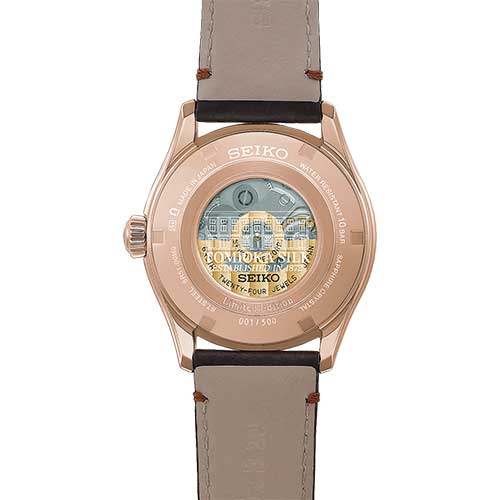 HCC003J セイコー プレザージュ クラシックシリーズ SEIKO PRESAGE Classic Series メンズ 男性用 ブラウン ピンク文字盤 牛皮革ベルト 防水 シースルー・スクリューバック 自動巻き メカニカル