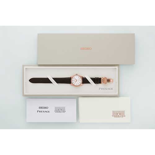 HCC003J セイコー プレザージュ クラシックシリーズ SEIKO PRESAGE Classic Series メンズ 男性用 ブラウン ピンク文字盤 牛皮革ベルト 防水 シースルー・スクリューバック 自動巻き メカニカル