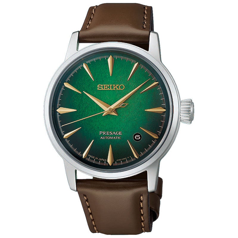 HCB002J セイコー プレザージュ カクテルタイム SEIKO PRESAGE Cocktail Time メンズ 男性用 緑文字盤 牛皮革 防水 自動巻き メカニカル
