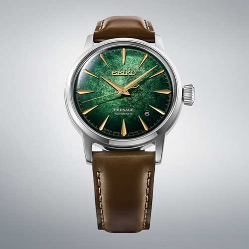HCB002J セイコー プレザージュ カクテルタイム SEIKO PRESAGE Cocktail Time メンズ 男性用 緑文字盤 牛皮革 防水 自動巻き メカニカル