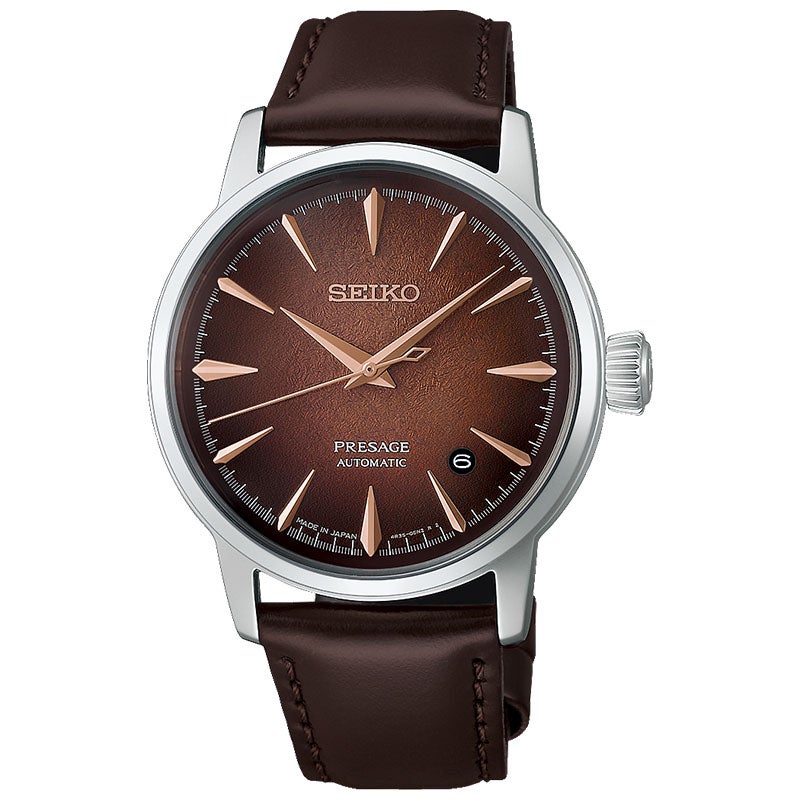 HCB003J セイコー プレザージュ カクテルタイム SEIKO PRESAGE Cocktail Time メンズ 男性用 茶文字盤 牛皮革 防水 自動巻き メカニカル