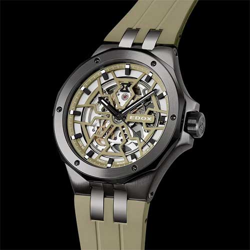 エドックス EDOX 腕時計 メンズ 正規メーカー2年保証 85303-357GNCAV-VONB DELFIN デルフィン 自動巻き ラバーストラップ 無反射コーティング 防水 夏ギフト