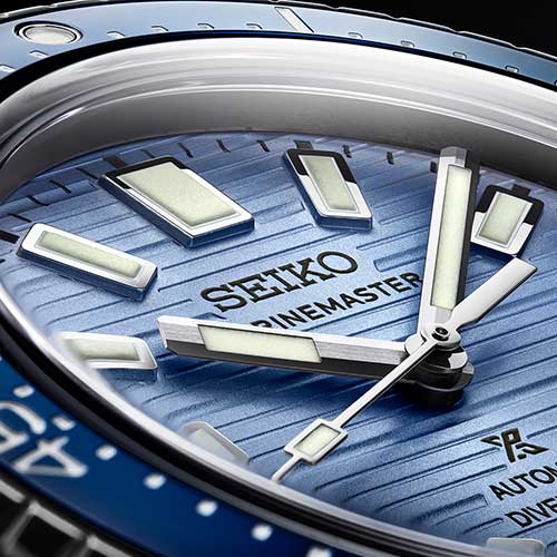 セイコープロスペックス メンズ SBEN007 マリンマスター 6L37-00B0 箱保 デイト ライトブルー 自動巻き 腕時計