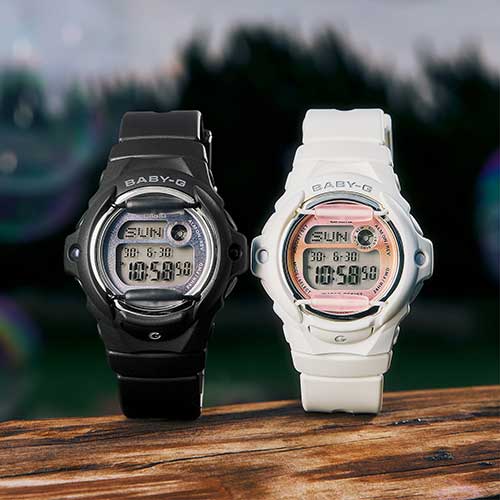 BABY-G グランジ グラジエントダイヤル ホワイト BG-169GD-7JF レディース 腕時計 電池式 デジタル 樹脂バンド フロントプロテクター 国内正規品 カシオ