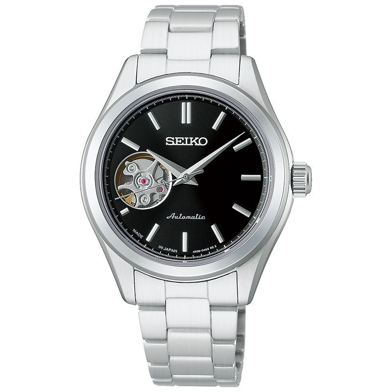 セイコーセレクション S Series 自動巻き 腕時計 ブランド レディース オープンハート SEIKO SELECTION HFB008J アナログ ブラック 黒 日本製 おしゃれ 防水 軽い 華奢 かわいい プレゼント 女性 実用的
