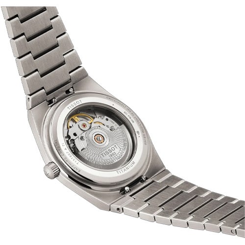 TISSOT PRX チタニウム 38mm T137.807.44.061.00 灰色文字盤 シルバー グレー 自動巻き メカニカル 3針 低刺激性チタンケース サファイヤクリスタルガラス おしゃれ 防水 メンズ 実用的