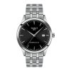 TISSOT クラシック ドリーム 40mm T158.407.11.051.00 Classic Contemporary 自動巻き メカニカル 黒文字盤 シルバー ブラック ステンレススティール 防水 おしゃれ 防水 メンズ 実用的