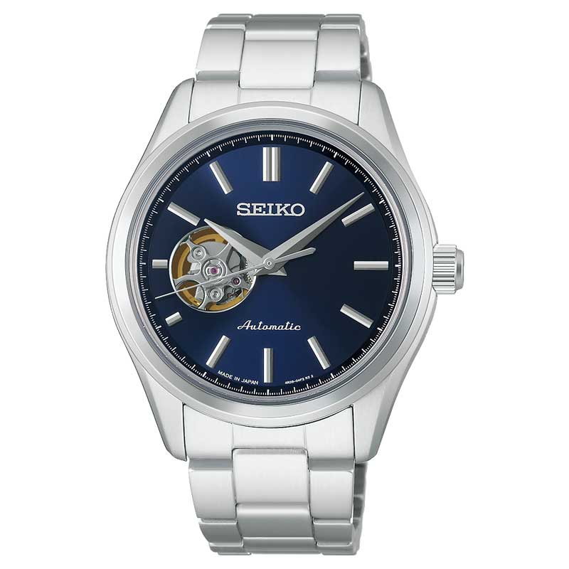 セイコーセレクション S Series 自動巻き 腕時計 ブランド メンズ オープンハート SEIKO SELECTION HFB002J アナログ ブルー 日本製 おしゃれ 防水 プレゼント 男性 実用的