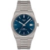 TISSOT PRX チタニウム 38mm T137.807.44.041.00 青色文字盤 シルバー ブルー 自動巻き メカニカル 3針 低刺激性チタンケース サファイヤクリスタルガラス おしゃれ 防水 メンズ 実用的