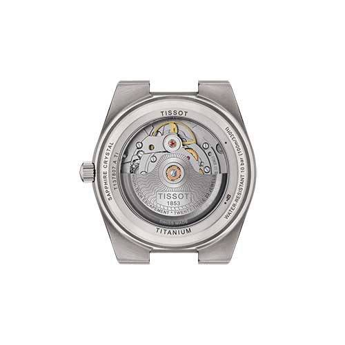 TISSOT PRX チタニウム 38mm T137.807.44.041.00 青色文字盤 シルバー ブルー 自動巻き メカニカル 3針 低刺激性チタンケース サファイヤクリスタルガラス おしゃれ 防水 メンズ 実用的