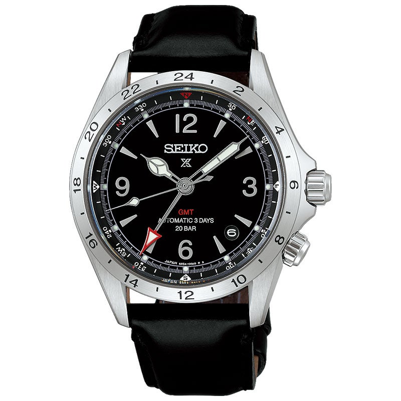 セイコー プロスペックス アルピニスト HBC009J SEIKO PROSPEX Alpinist ブラック 黒文字盤 自動巻き コアショップ専用 ステンレス 20気圧防水 24時針 秒針停止機能 牛皮革