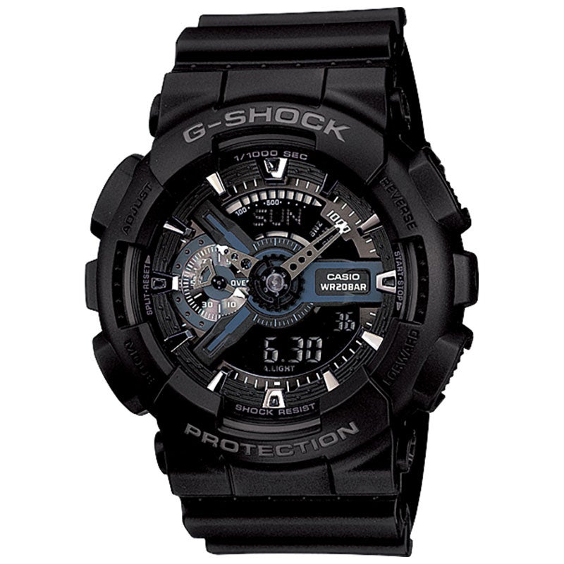 CASIO カシオ G-SHOCK 110シリーズ GA-110-1BJF クオーツ 電池式 ブラック 20気圧防水 樹脂 デシタル 日付表示 曜日表示 アナログ×デジタル メンズ 紳士 シンプル 腕時計 ウォッチ プレゼント包装 ギフト