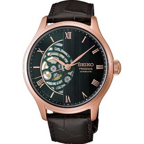 HCB007J セイコー プレザージュ SEIKO PRESAGE メカニカル ジャパニーズガーデン オープンハートモデル 緑文字盤 ブラック