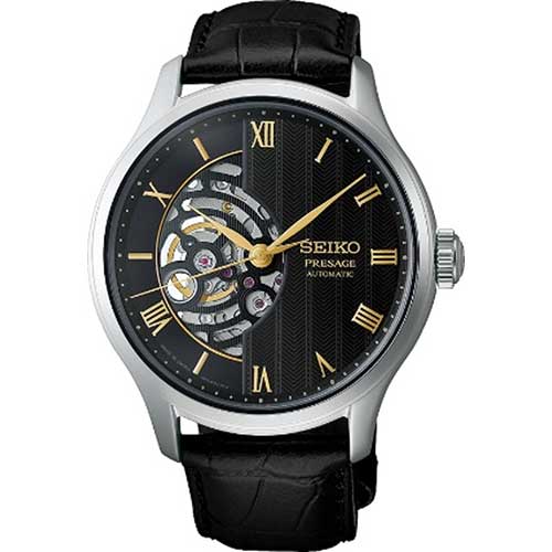 HCB008J セイコー プレザージュ SEIKO PRESAGE  メカニカル ジャパニーズガーデン オープンハートモデル 黒文字盤 ブラック