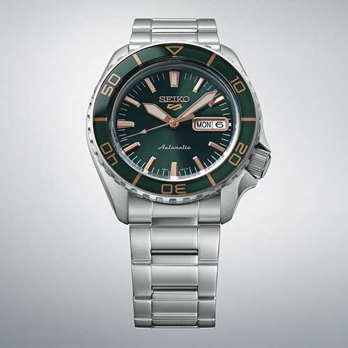 HDB005J セイコー SEIKO セイコー5スポーツ Seiko 5 Sports SKX Series メンズ 自動巻き 緑文字盤 シルバー ステンレス 逆回転防止ベゼル ダブルロック中留 24石 10気圧防水 腕時計