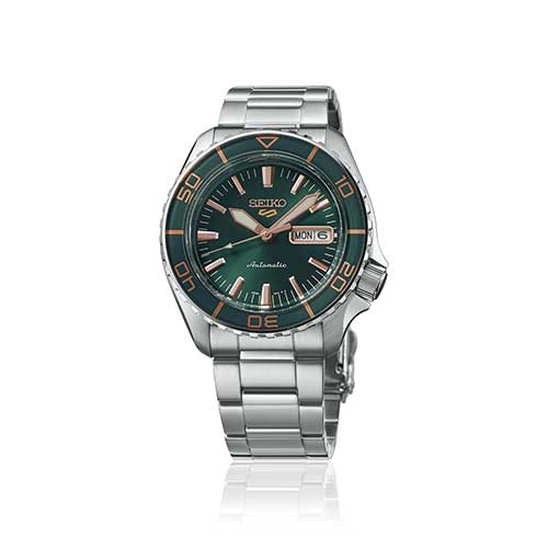 HDB005J セイコー SEIKO セイコー5スポーツ Seiko 5 Sports SKX Series メンズ 自動巻き 緑文字盤 シルバー ステンレス 逆回転防止ベゼル ダブルロック中留 24石 10気圧防水 腕時計