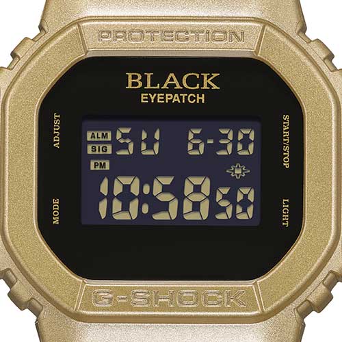 DW-5600BEP-9JR CASIO カシオ G-SHOCK Gショック メンズ 20気圧防水 耐衝撃構造 高輝度LED 黒文字盤 ゴールド デジタル 腕時計
