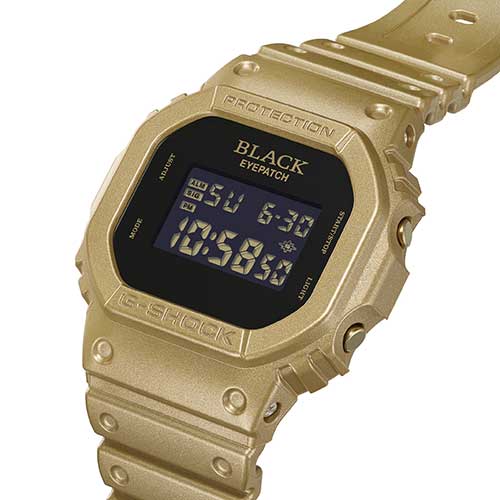 DW-5600BEP-9JR CASIO カシオ G-SHOCK Gショック メンズ 20気圧防水 耐衝撃構造 高輝度LED 黒文字盤 ゴールド デジタル 腕時計