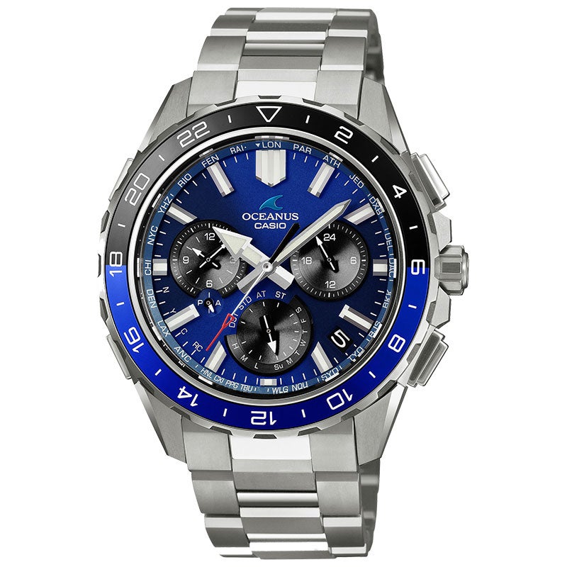 OCW-P3000-2AJF CASIO カシオ OCEANUS オシアナス メンズ 電波ソーラー 世界6局受信 タフムーブメント2 青文字盤 シルバー 10気圧防水 腕時計