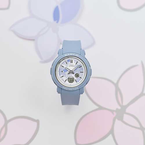BGA-290FL-2AJF CASIO カシオ BABY-G ベビージー BGA-290 Series レディース 耐衝撃構造 ワールドタイム ストップウォッチ アラーム LEDライト フルオートカレンダー 花柄文字盤 ブルー 10気圧防水 腕時計 25_11